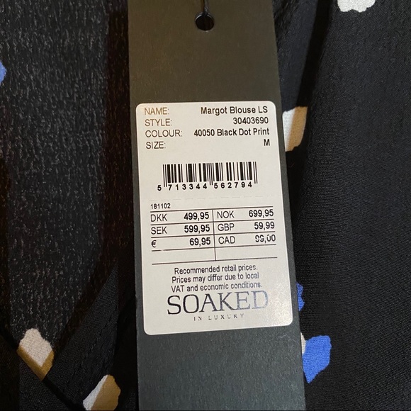 NWT FLOWY POLKA DOT TOP / BLOUSE | SOAKED - Picture 2 of 11